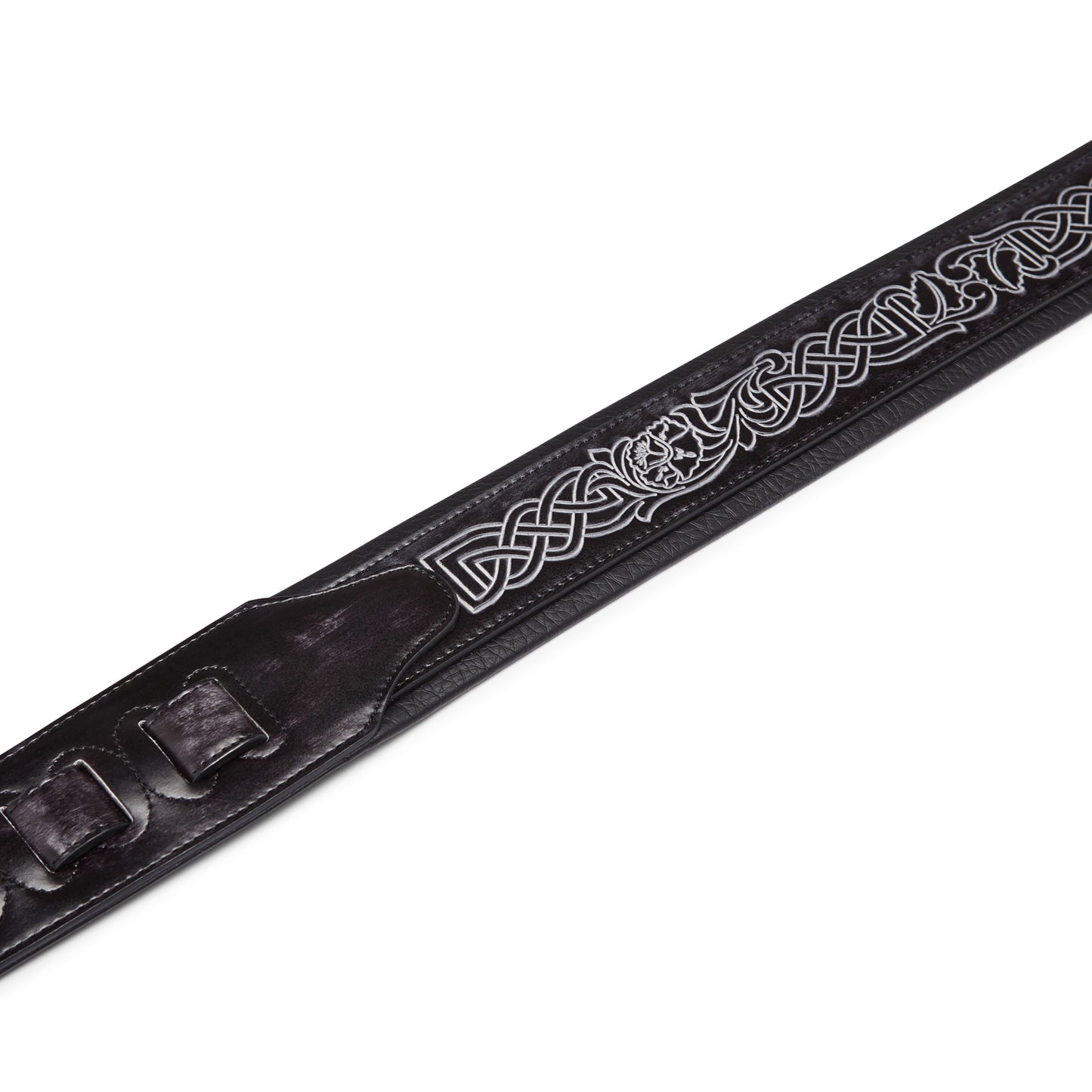 ISUZI CK01 Black Celtic Knott Leather Guitar Strap