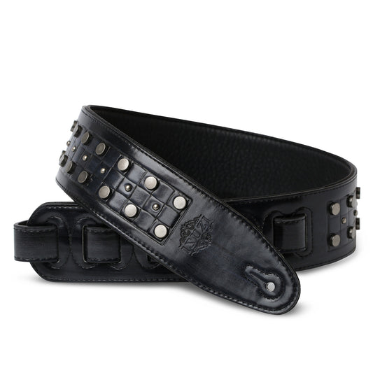 ISUZI DLX21-5 Black Garment Leather Guitar Strap