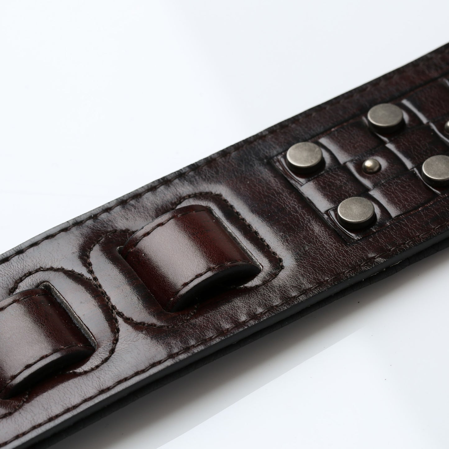 ISUZI DLX21-6 Dark Brown Garment Leather Guitar Strap