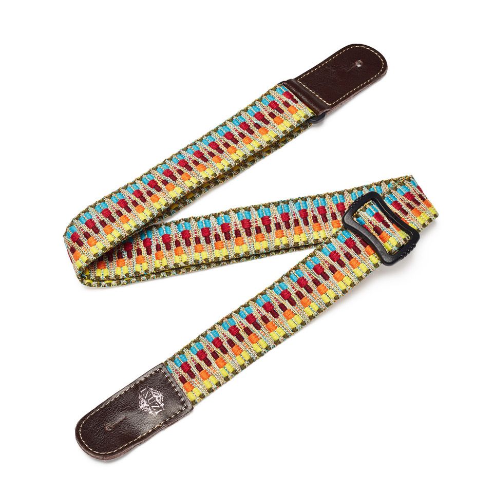 ISUZI UKLL-50 Premium Blue/Yellow Pattern Ukulele Strap