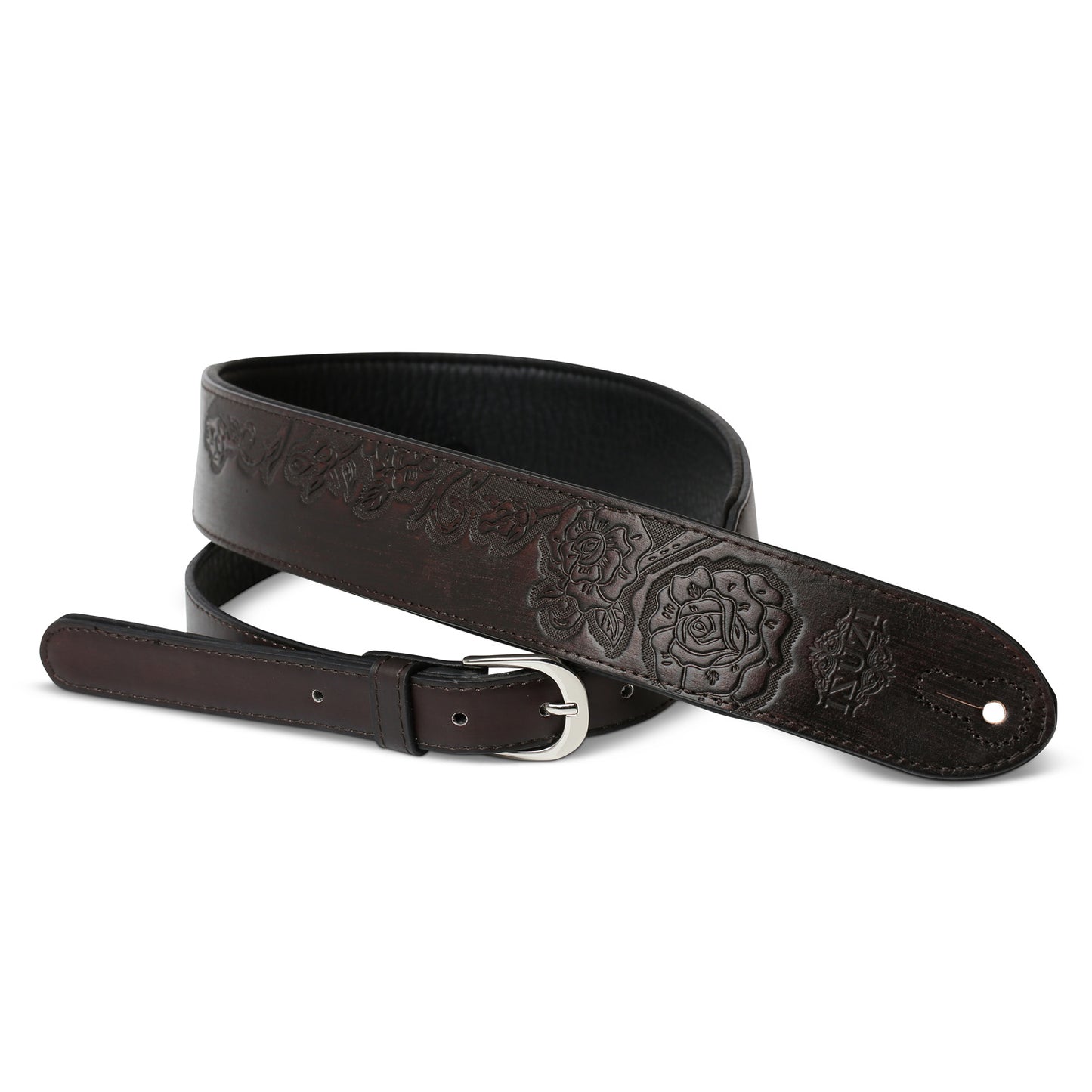 ISUZI MS02 Brown Leather Guitar Strap