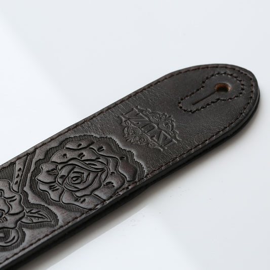 ISUZI MS02 Brown Leather Guitar Strap