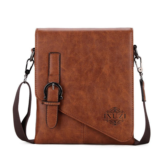 ISUZI The Messenger Laptop Brown Leather Bag - Isuzi