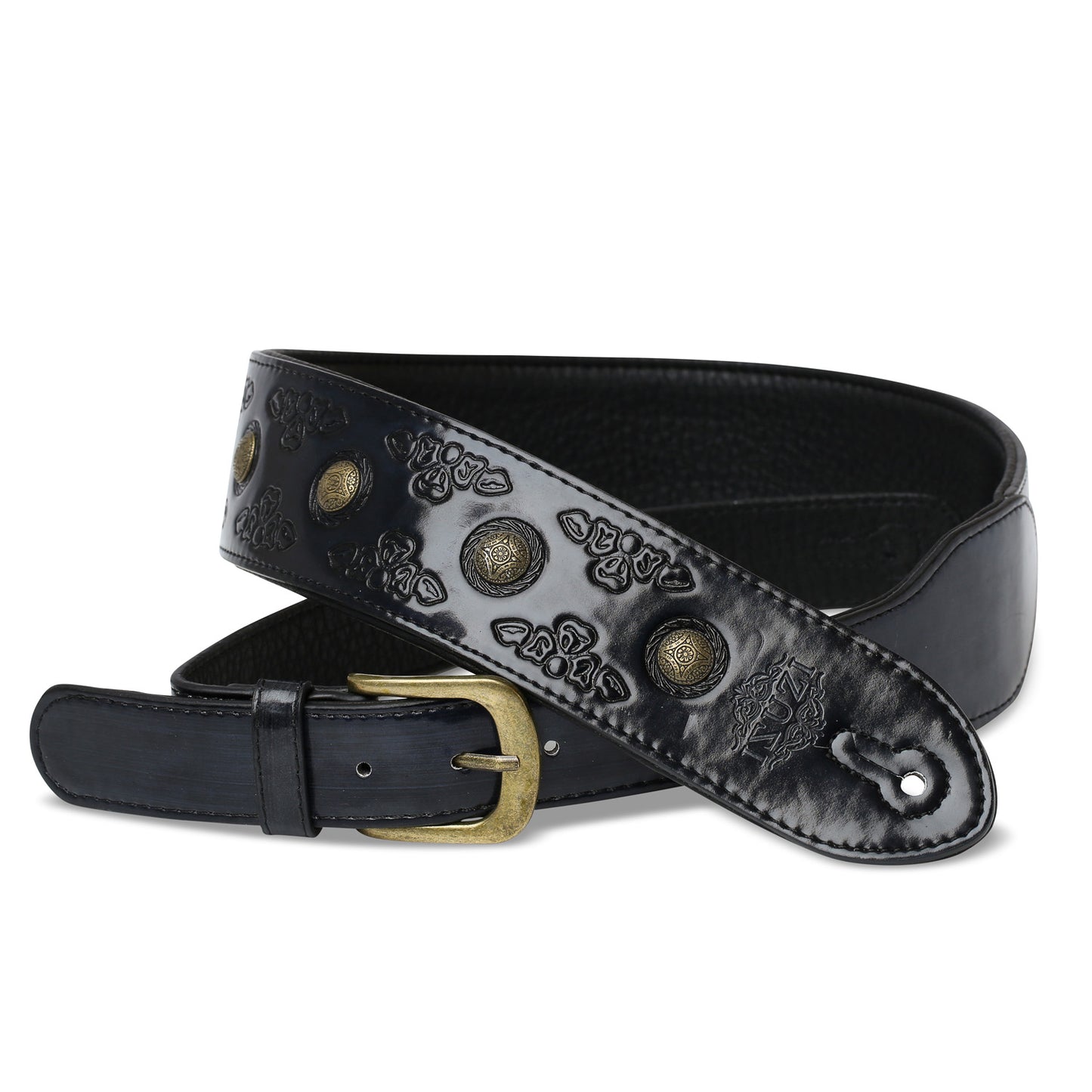 ISUZI VPB20-6 Black Leather Buckle Guitar Strap