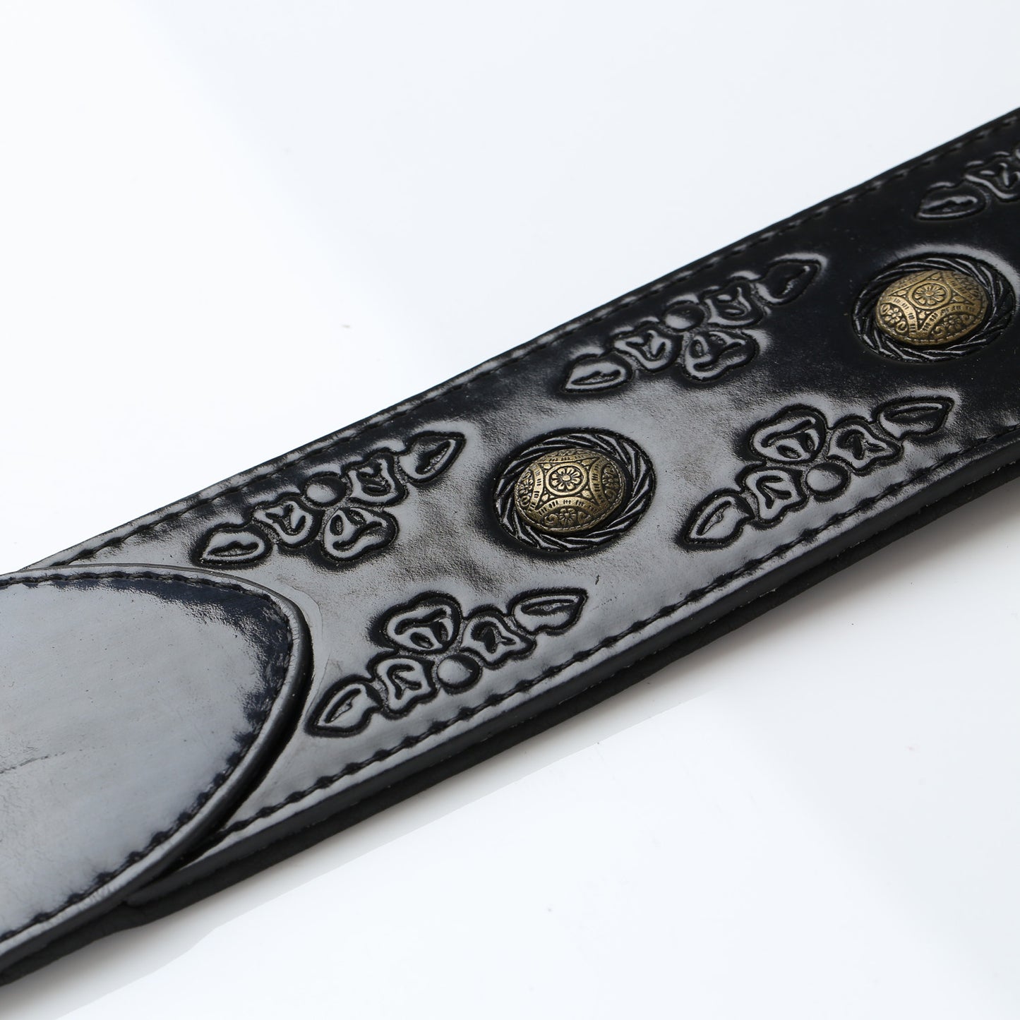 ISUZI VPB20-6 Black Leather Buckle Guitar Strap