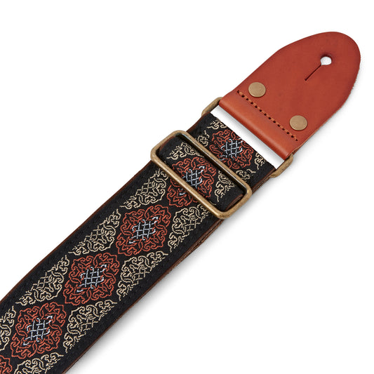 ISUZI GT-54 suede pattern guitar strap – full length