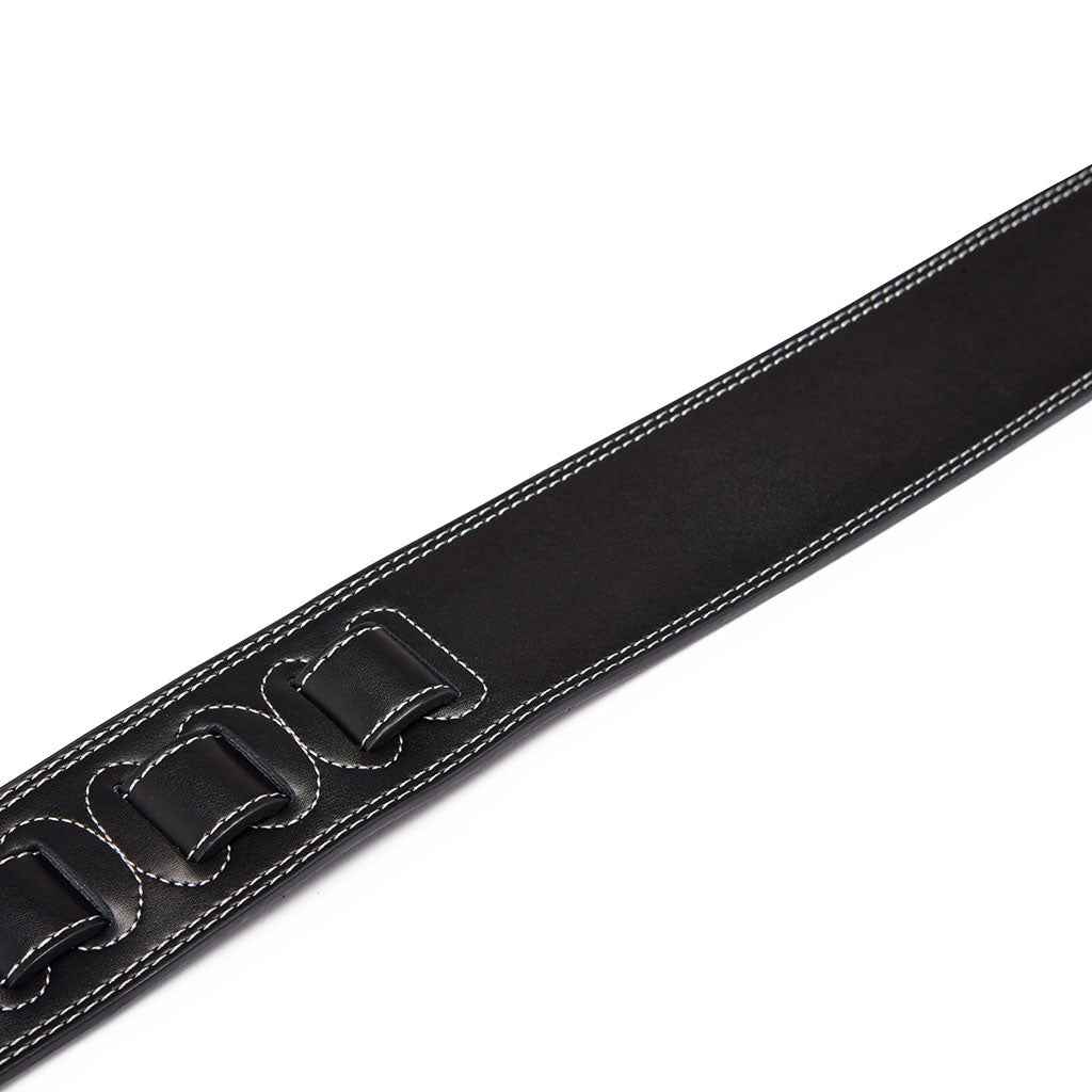 ISUZI LP-202WH leather guitar strap with white stitching – view 3 of 3