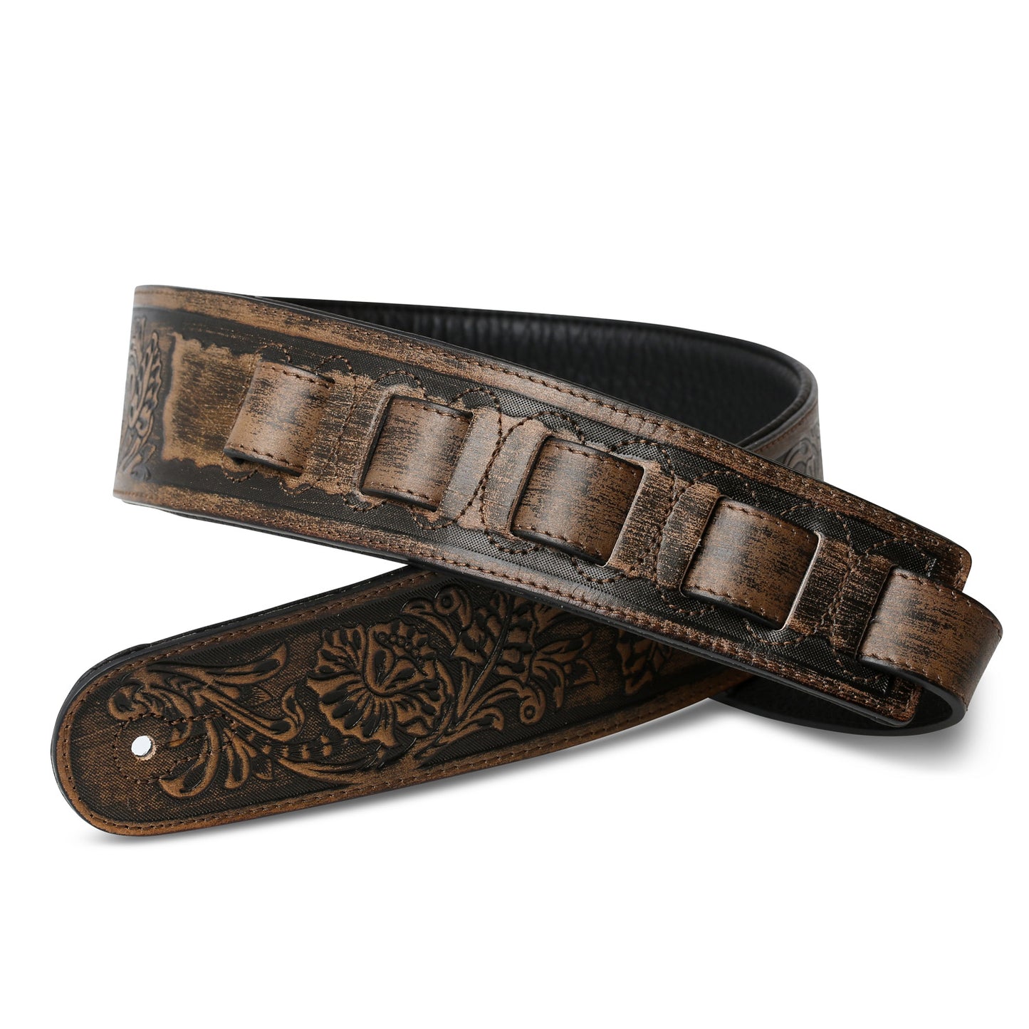 ISUZI LIF03 Tan Leather Guitar Strap