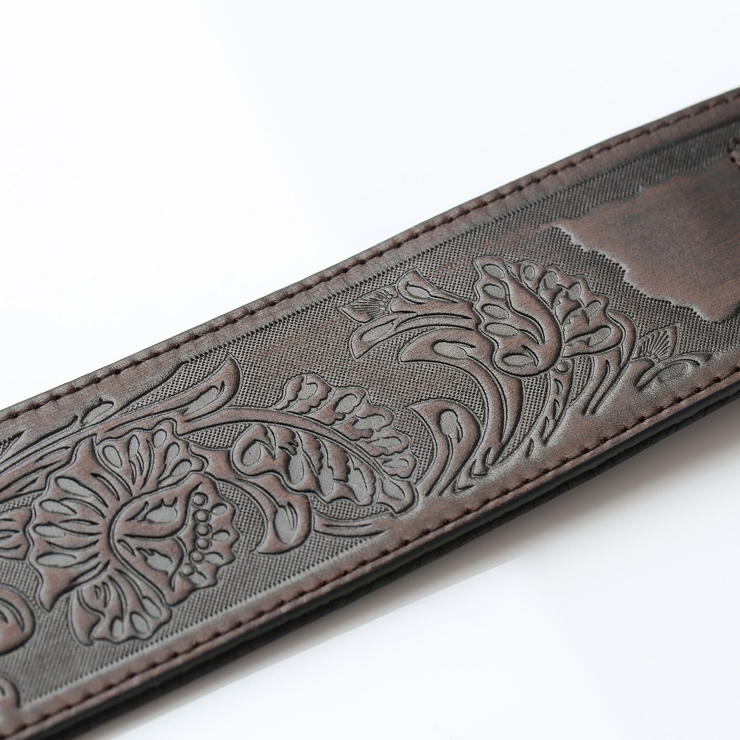 ISUZI LIF05 Dark Brown Leather Guitar Strap